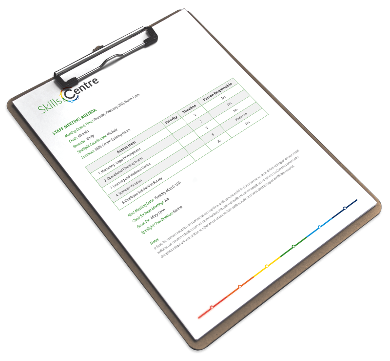 Business forms design and printing in Trail BC, the West Kootenays for The Community Skills Centre