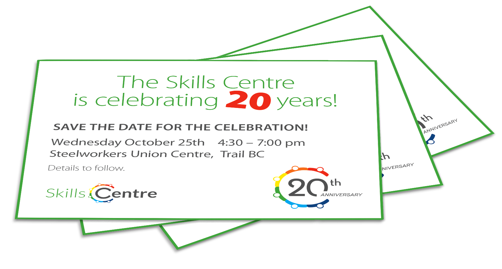 The Community Skills Centre in Trail BC, the West Kootenays, postcard design and printing