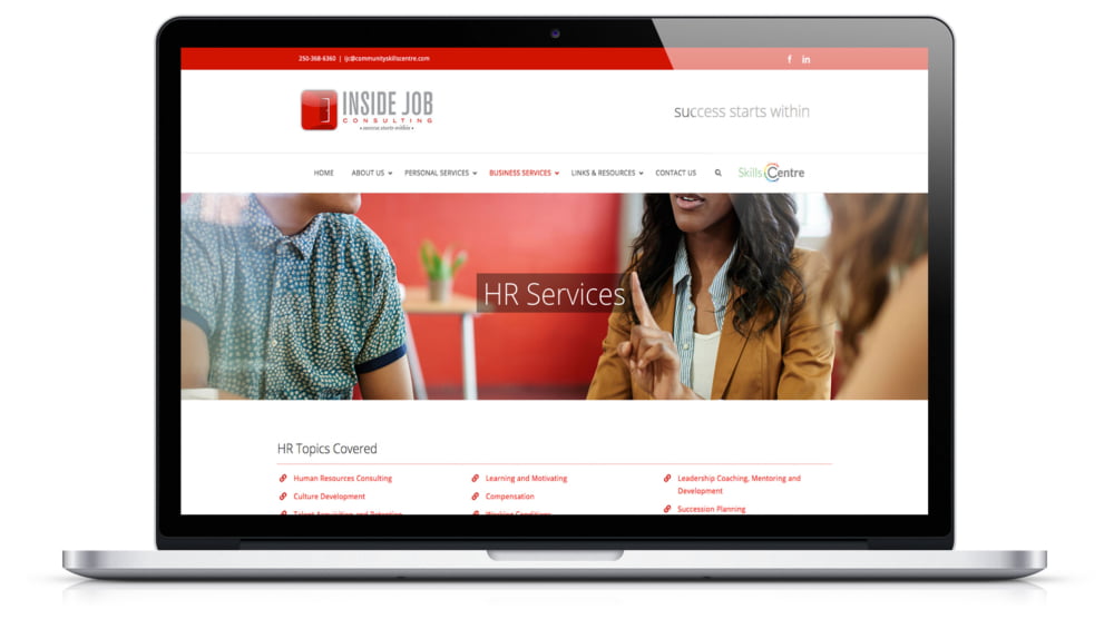 Inside Job Consulting in Trail BC responsive website design