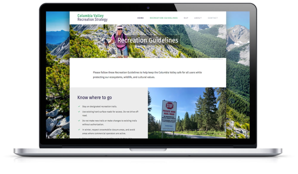 Columbia Valley Recreation BC website development