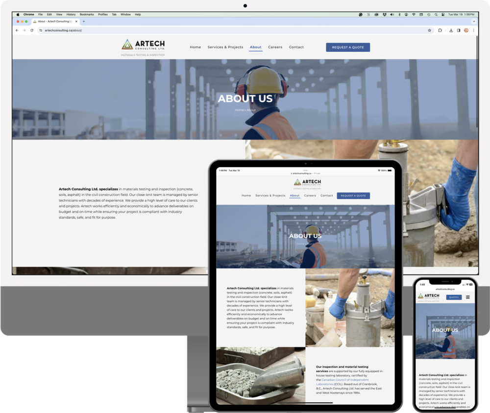 Responsive Website Design - Artech in Cranbrook BC