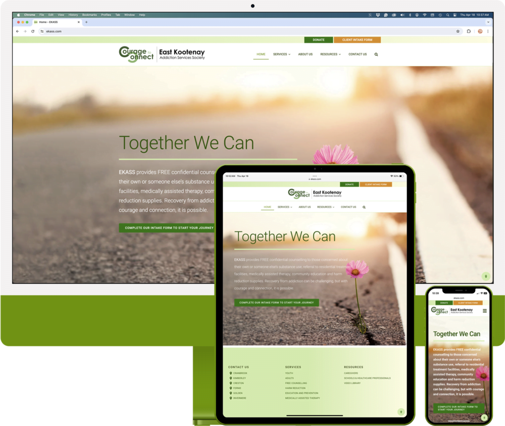 EKASS in Cranbrook BC Responsive Web Design view