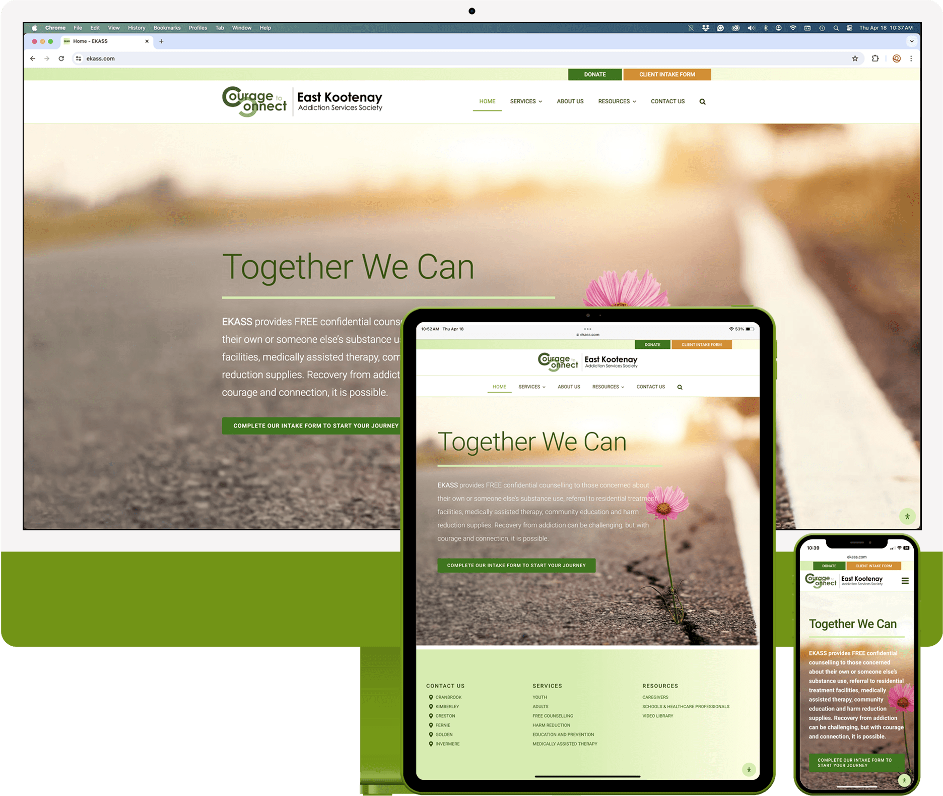 EKASS in Cranbrook BC Responsive Web Design view